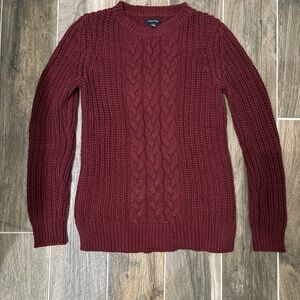 Nautica burgundy cable knit sweater